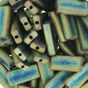 Rectangle Beads Miyuki 4x9 mm RECT-2008 - Metallic Patina Iris Mat x8g