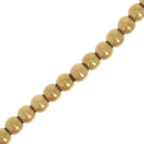 Perles Rondes Hematite 4 mm Gold x39cm