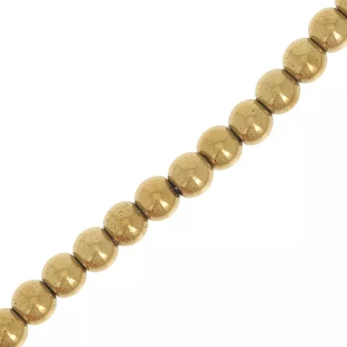 Perles Rondes Hematite 4 mm Gold x39cm