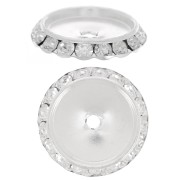 Perle rondelle Strass conique 25 mm argenté/Crystal x1|raw }}