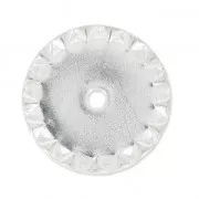 Perle rondelle Strass conique 25 mm argenté/Crystal x1