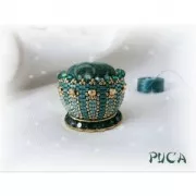 Perle rondelle Strass conique 25 mm argenté/Crystal x1