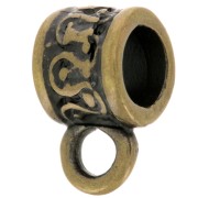 Tube métal attache breloques 7x6 mm bronze x4
