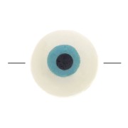 Perle oeil - Evil eye - en Nacre 10 mm Naturel - Turquoise x1|raw }}