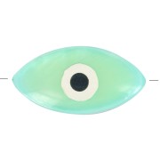 Perle oeil - Evil eye - en Nacre 15 mm Vert d'eau x1