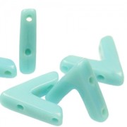 Perles en verre avec 3 trous forme V AVA® Bead 10x4 mm Green Turquoise x10|raw }}