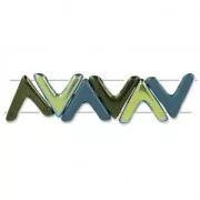 Perles en verre avec 3 trous forme V AVA® Bead 10x4 mm Green Turquoise x10