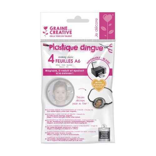 Plastique dingue imprimante jet d'encre 148x105 mm Blanc x4