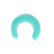 Perle en résine forme demi-lune ou corne 15 mm Turquoise x1|raw }}