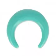 Perle en résine forme demi-lune ou corne 30 mm Turquoise x1