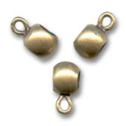 Boules métal attache breloques 6x4 mm bronze x6