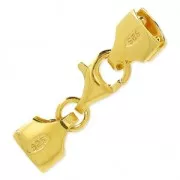 Fermoir mousqueton 9 mm pour Miyuki 11/0 4 rangs en Argent 925 doré à l'or fin x1