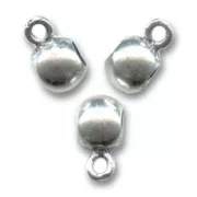 Boules métal attache breloques 6x4 mm argenté vieilli x6