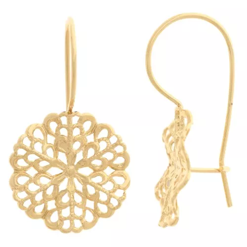 Crochets d'oreilles estampe 32 mm doré à l'or fin x2