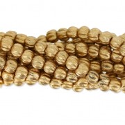Perles en verre Melon Bead 3mm Gold Mat x20