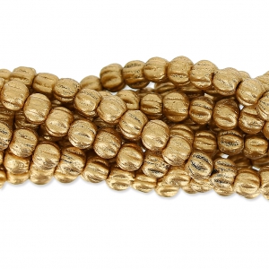 Perles en verre Melon Bead 3mm Gold Mat x20