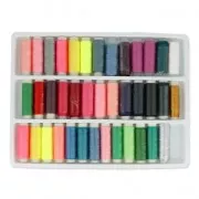 Assortiment de 39 bobines de fil à coudre polyester 146 mètres Multicolore