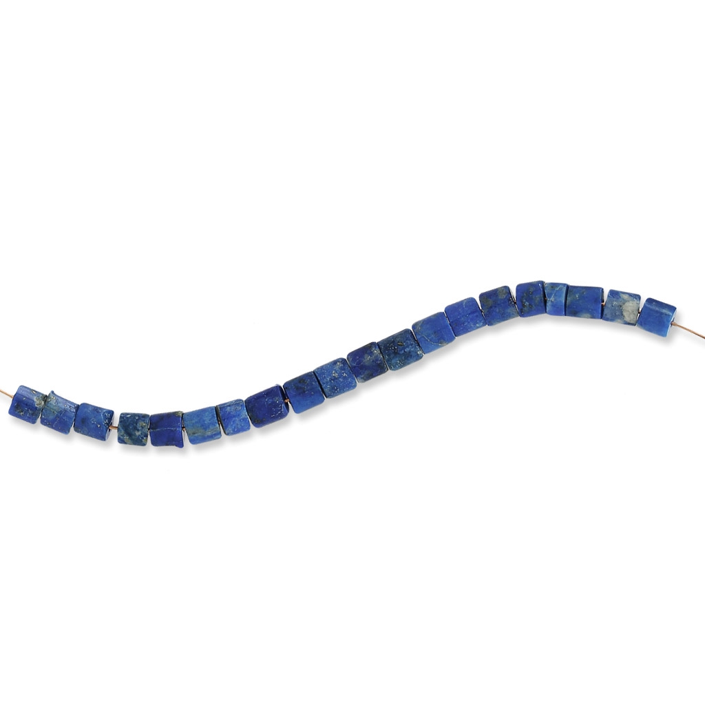 Fil De Perles En Lapis Lazuli - Tubes 13x4mm Bleu Nuit Doré, Environ 27 Pièces Pour 39cm