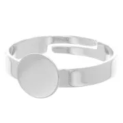 Bague réglable avec plateau 7 mm - Argenté x1