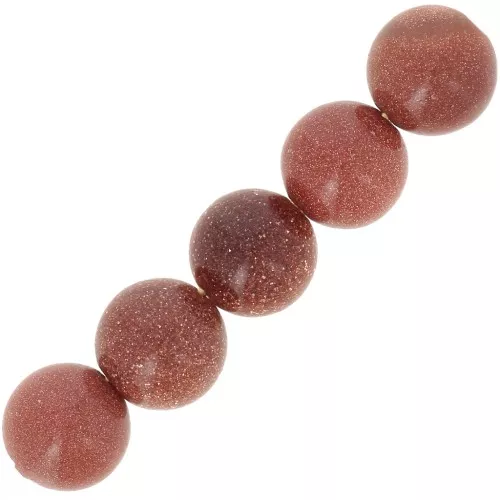 Perles rondes en pierre gemme 4 mm Gold Stone - Imitation Pierre de soleil x20