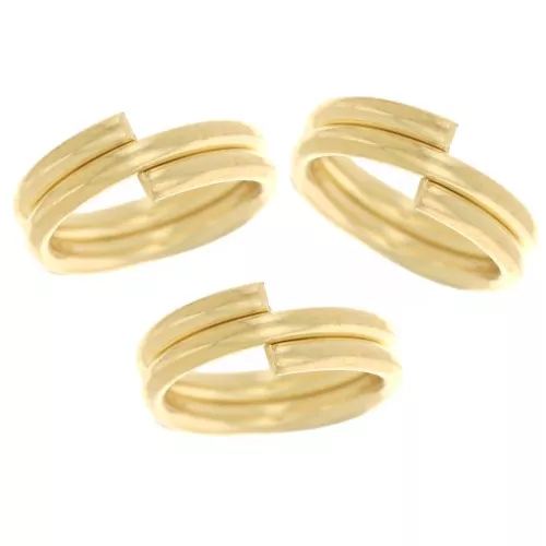 Anneaux doubles 5x0.6 mm doré x50