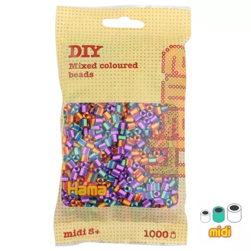 Assortiment de perles à repasser Hama MIDI 5 mm Multi Rayé (n°92) x1000
