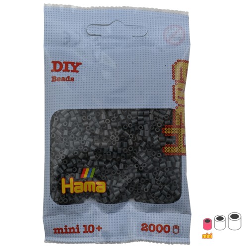 Perles à repasser Hama MINI 2.5 mm Gris Foncé (n°71) x2000