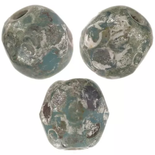 Facettes 4 mm Opaque Turquoise Picasso x50