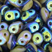 SuperDuo Duet 2,5x5 mm Bicolore Navy/Ivory Jet Full AB x10g|raw }}