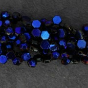Perles en verre tchèque Honeycomb Jewel 6 mm Jet Azuro x20