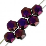 Perles en verre tchèque Honeycomb Jewel 6 mm Jet Brown Flare x20|raw }}