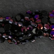 Perles en verre tchèque Honeycomb Jewel 6 mm Jet Brown Flare x20