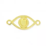 Intercalaire oeil porte-bonheur 2 anneaux à décorer 20 mm Doré à l'or fin x1
