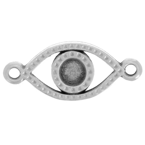 Intercalaire oeil porte-bonheur 2 anneaux à décorer 20 mm - Placage Argent fin x1
