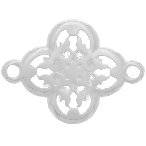 Intercalaire filigrané décor fleur 20 mm - Placage Argent fin x1