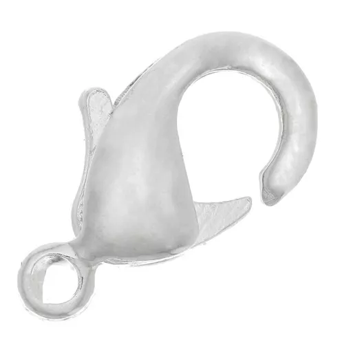Fermoirs mousquetons 10 mm Placage Argent fin x10