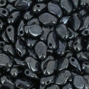 Perles en verre tchèque Gekko® 3x5 mm Jet Hematite x5g