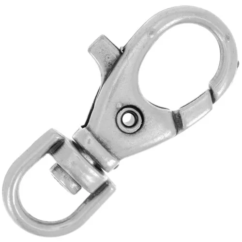 Porte clés mousqueton 37 mm - Argenté vieilli x1