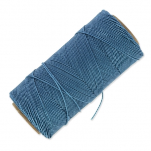 Bobine de fil ciré Linhasita pour micro macramé 1 mm - Denim Blue (119) x168m