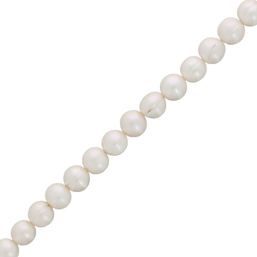 Perles d'eau douce rondes 10 mm Blanc x4
