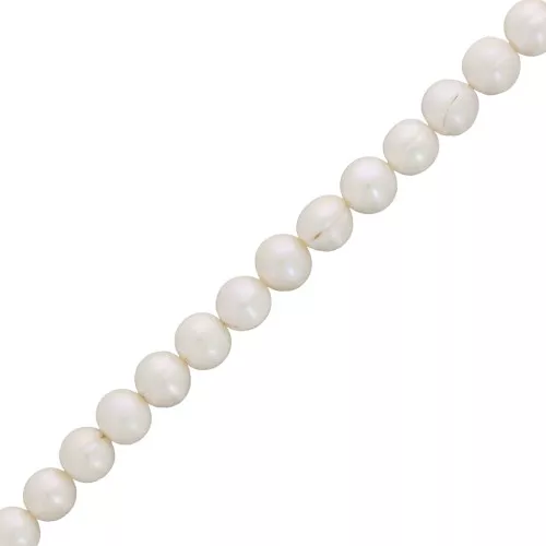 Perles d'eau douce rondes 10 mm Blanc x4