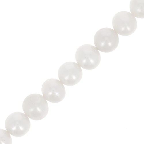 Perles d'eau douce rondes 8 mm Blanc x4
