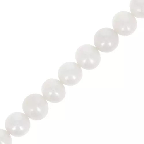 Perles d'eau douce rondes 8 mm Blanc x4