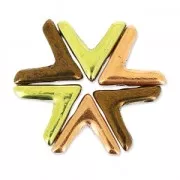 Perles en verre avec 3 trous forme V AVA® Bead 10x4 mm Op Beige Cr Look x10