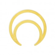 Intercalaire forme demi-lune ou corne 18 mm Doré à l'or fin x1|raw }}