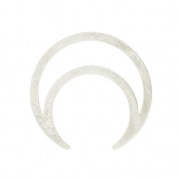 Intercalaire forme demi-lune ou corne 18 mm argenté x1