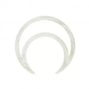 Intercalaire forme demi-lune ou corne 18 mm argenté x1