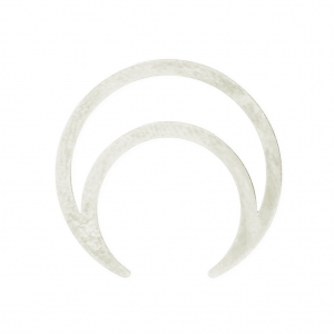 Intercalaire forme demi-lune ou corne 18 mm argenté x1