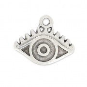 Breloque en métal oeil porte-bonheur 12 mm Placage Argent fin vieilli x1|raw }}