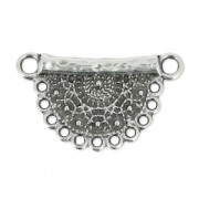 Pendentif intercalaire multirangs ethnique 16 mm Placage Argent fin vieilli|raw }}